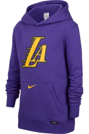 Nike Felpa pullover in fleece con cappuccio Los Angeles Lakers Club City Edition NBA – Ragazzo/a