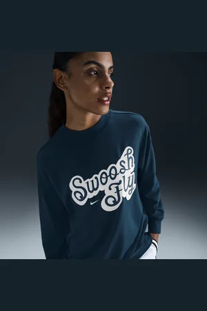 Nike Felpa da basket oversize in French Terry Dri-FIT Swoosh Fly – Donna