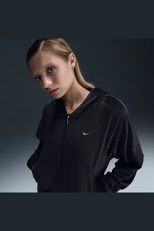 Nike Felpa ampia in velour con cappuccio e zip a tutta lunghezza Sportswear Chill Knit – Donna
