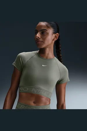 Nike Top corto a manica corta con grafica Dri-FIT Pro – Donna