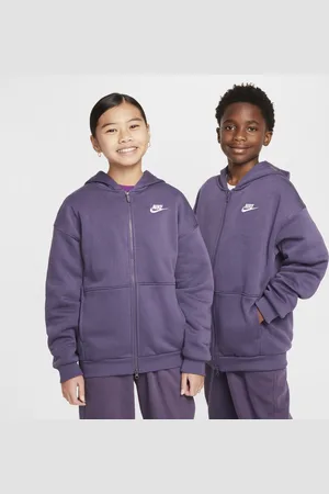 Nike Felpa oversize con cappuccio e zip a tutta lunghezza Sportswear Club Fleece – Ragazzo/a