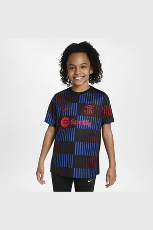 Nike Maglia da calcio pre-partita a manica corta Dri-FIT FC Barcelona Academy Pro per ragazzo/a – Away