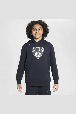 Nike Felpa pullover in fleece con cappuccio Brooklyn Nets NBA, Ragazzi