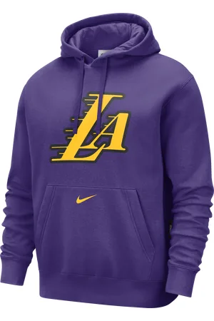 Nike Felpa pullover in fleece con cappuccio Los Angeles Lakers Club City Edition NBA – Uomo