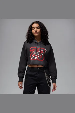 Jordan Felpa corta con cappuccio e fodera in satin Flight Fleece – Donna