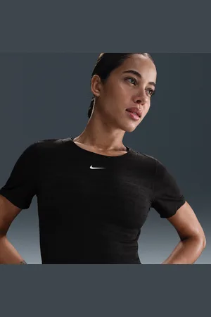 Nike Top corto a manica corta in jacquard Dri-FIT Pro – Donna