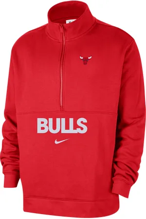 Nike Maglia con zip a metà lunghezza Chicago Bulls Club Courtside NBA – Uomo
