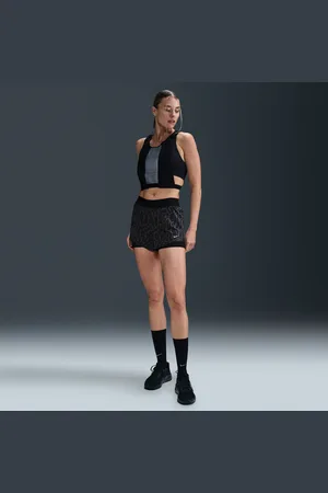Nike Shorts da running 2 in 1 Dri-FIT a vita media stampati Swift – Donna