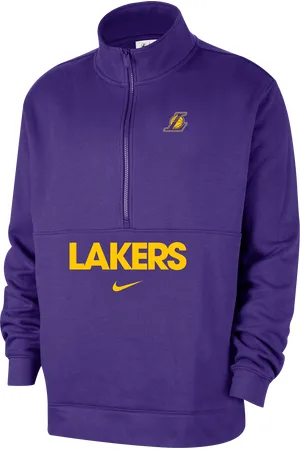 Nike Maglia con zip a metà lunghezza Los Angeles Lakers Club Courtside NBA – Uomo