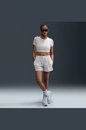 Nike Shorts stampati in French Terry a vita media 10 cm Sportswear Chill Terry – Donna