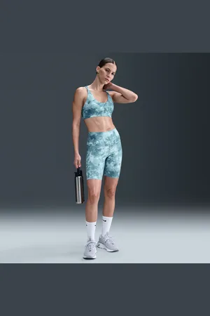 Nike Shorts da ciclista stampati 20 cm a vita alta e sostegno leggero Zenvy – Donna