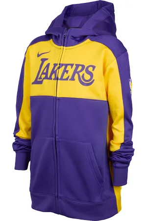 Nike Felpa con cappuccio e zip a tutta lunghezza Los Angeles Lakers Showtime Dri-FIT NBA – Ragazzo/a