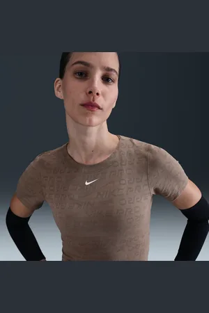 Nike Top corto a manica corta in jacquard Dri-FIT Pro – Donna