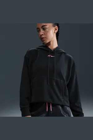 Nike Felpa da basket corta e oversize con cappuccio A