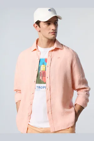 North Sails Camicia in lino con logo ricamato