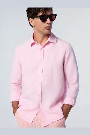North Sails Camicia in lino con logo ricamato