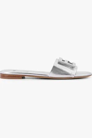 Fendi Sandali in pelle laminata con logo frontale - - gender_Woman
