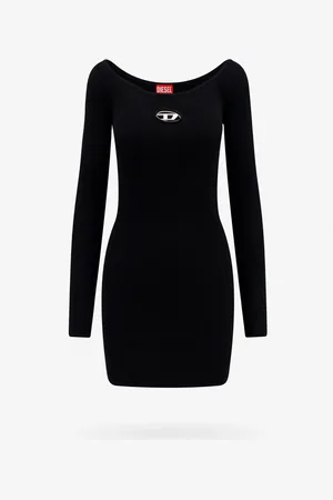Diesel Abito in misto viscosa con logo oval-d in metallo - - gender_Woman