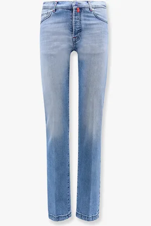 Kiton Jeans in cotone stretch con patch logo posteriore - - gender_Man