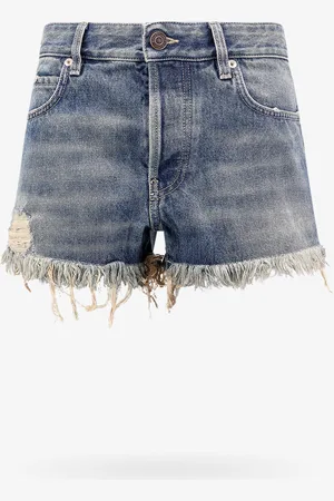Balenciaga Shorts in denim con patch logo posteriore - - gender_Woman
