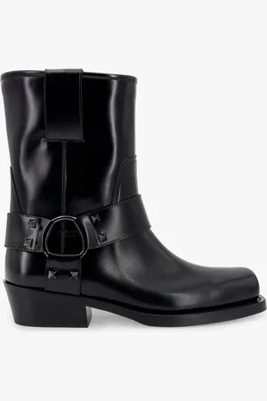 VALENTINO GARAVANI Stivali biker in pelle con studs iconiche - - gender_Woman