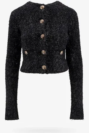 Balenciaga Cardigan cropped in maglia in tweed di cotone - - gender_Woman