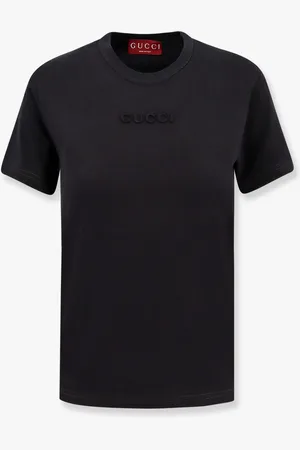 Gucci T-shirt in cotone con logo frontale ton sur ton - - gender_Woman
