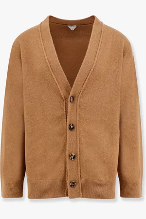 Bottega Veneta Cardigan in cashmere con applicazioni in pelle con motivo intrecciato - - gender_Man