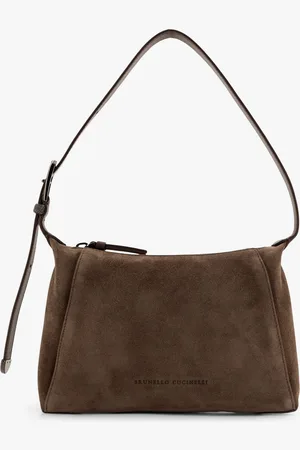 Brunello Cucinelli Borsa a tracolla in suede e pelle con dettaglio monile - - gender_Woman