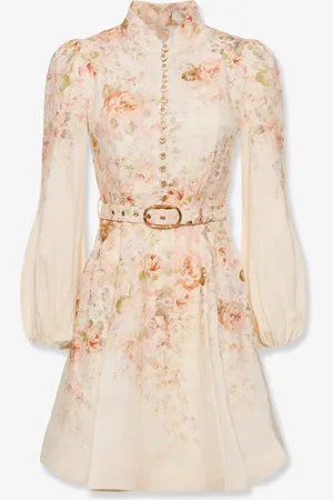 ZIMMERMANN Abito in lino con stampa florale e zip posteriore - - gender_Woman