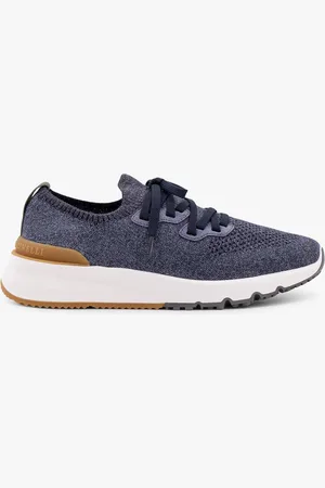 Brunello Cucinelli Sneakers in maglia con dettaglio logo - - gender_Man