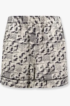Tory Burch Shorts in seta con stampa pixelated logo - - gender_Woman