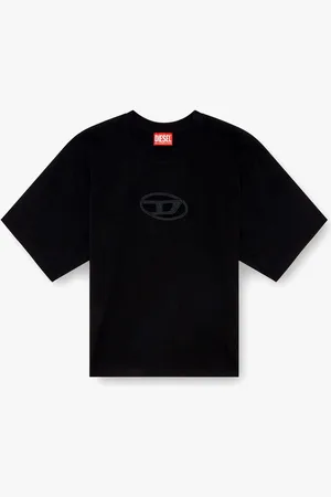 Diesel T-shirt in cotone con logo oval-d frontale - - gender_Woman