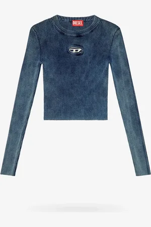 Diesel Top in cotone biologico con logo oval-d frontale - - gender_Woman