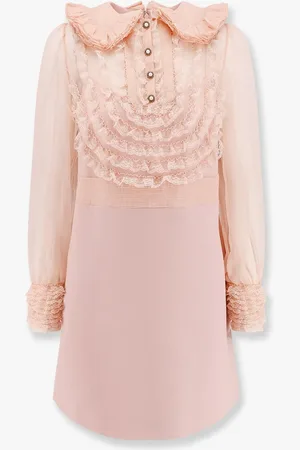 VALENTINO Abito in crepe couture con profili in pizzo - - gender_Woman