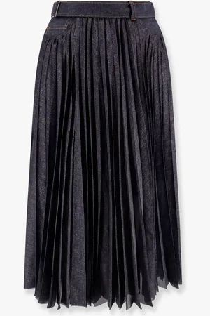 SACAI Gonna in denim e voile - - gender_Woman