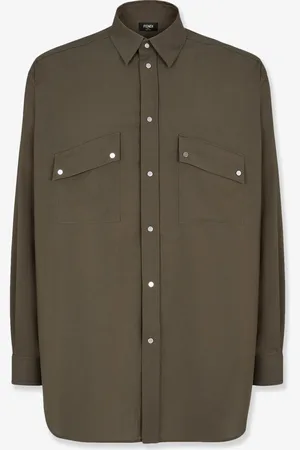 Fendi Camicia in lana con bottoni logati - - gender_Man