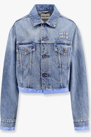 Miu Miu Giubbino in denim con logo frontale - - gender_Woman