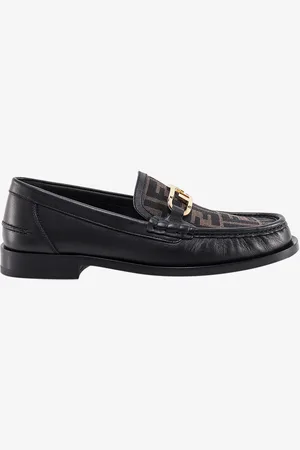 Fendi Mocassino in pelle con inserto stampa ff - - gender_Man