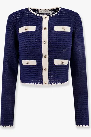 Self-Portrait Cardigan in maglia crochet con profili in contrasto - - gender_Woman