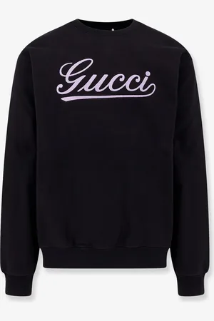 Gucci Felpa in cotone, girocollo con profili a costine e stampa logo sulla parte anteriore - - gender_Man