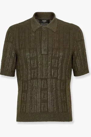 Fendi Maglia polo in lana a trecce con dettagli ff - - gender_Man