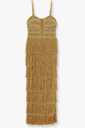 PATBO Vestito lungo con corpetto ricamato e frange - - gender_Woman