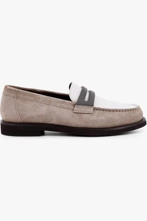 Brunello Cucinelli Mocassino in suede e pelle con dettaglio monile - - gender_Woman