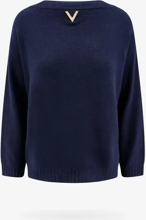 VALENTINO Maglia in cashmere con v detail metallica - - gender_Woman