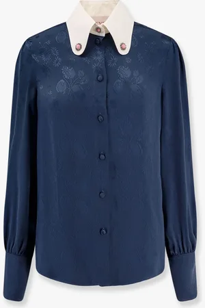 VALENTINO Camicia in seta stampata con bottoni gioiello - - gender_Woman