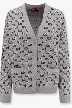 Gucci Cardigan in misto lana con motivo gg all-over - - gender_Woman