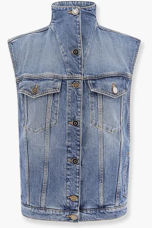 Alaïa Giubbino smanicato in denim stone washed - - gender_Woman