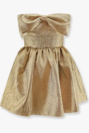 Self-Portrait Abito mini in tessuto metallic gold - - gender_Woman