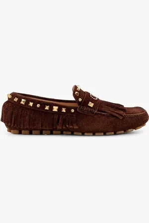 VALENTINO GARAVANI Mocassino driver fastaway in suede con frange - - gender_Man
